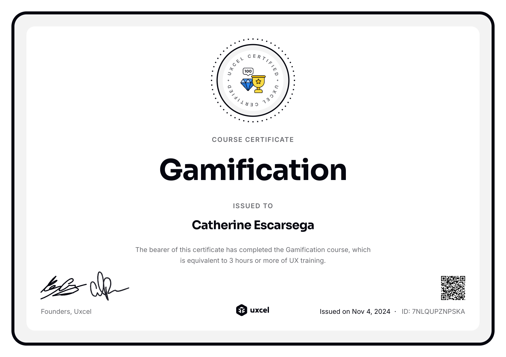 cahee's certificate